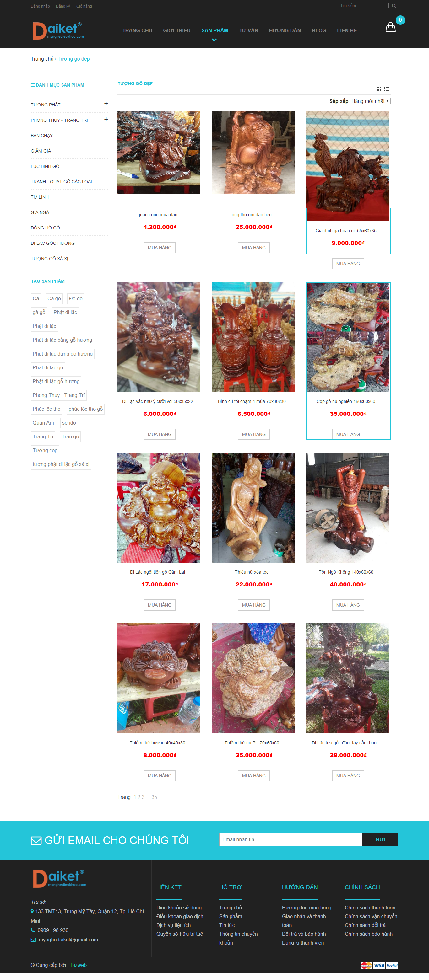 Thiết kế Web Đồ gỗ mỹ nghệ mynghedieukhac.com